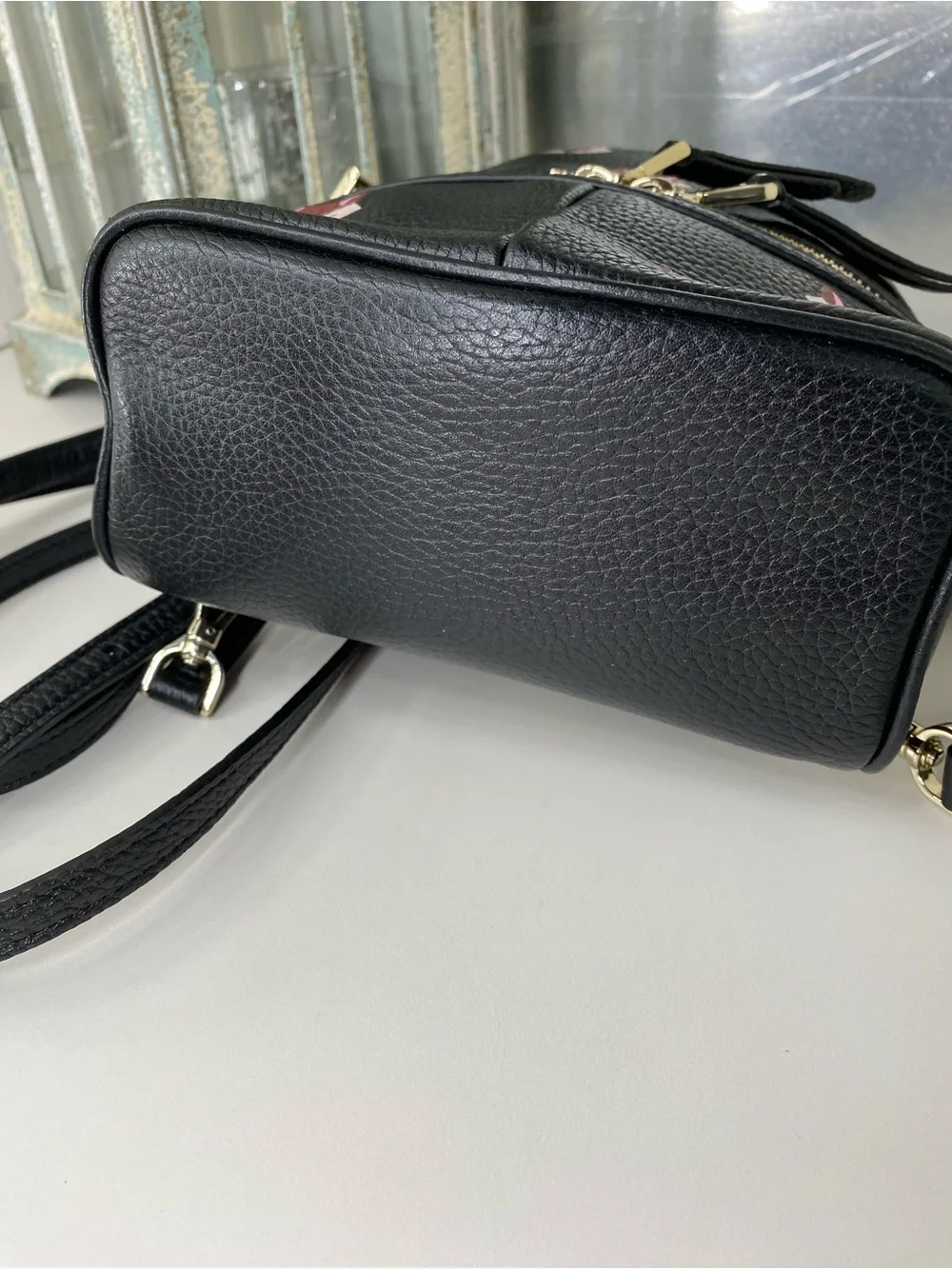 kate spade  Fox-Print Mini Backpack with Gold Hardware